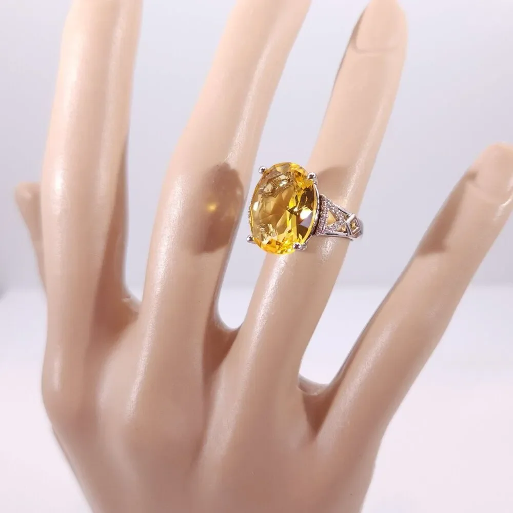 Simulated Yellow CZ Ring Size 8